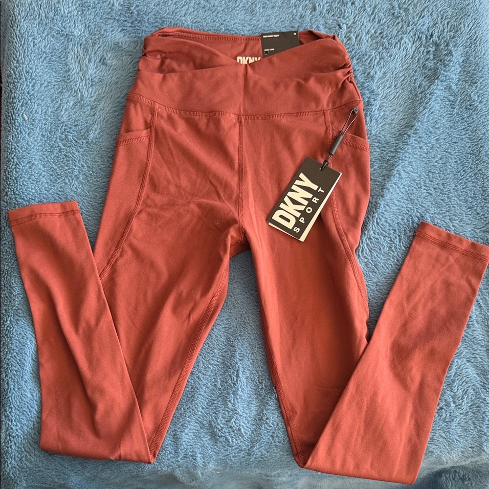 DKNY Rust Red High-Rise Leggings